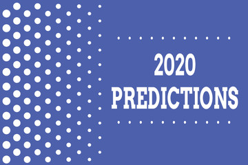 Handwriting text writing 2020 Predictions. Conceptual photo list of things you feel that going to happen without proof Decreasing points size background other half without drawing. Polka dots