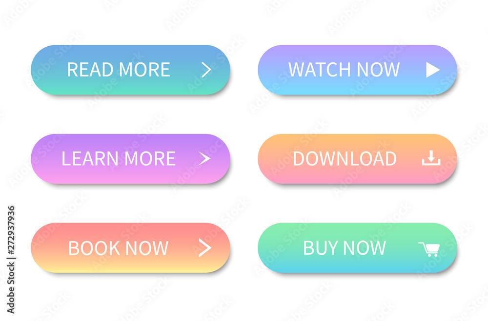 Poster set of modern colorful buttons. buttons for web site and ui.