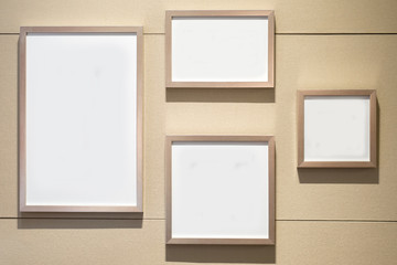 Blank paper frame on the wall