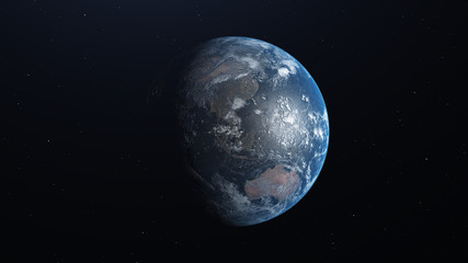 Planet Earth with detailed relief and atmosphere. 3D illustration