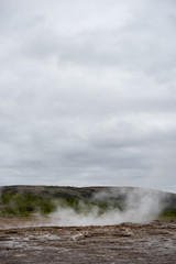 Geothermal activity in Hveragerdi, Iceland with hot springs