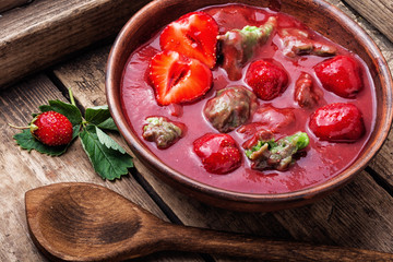 Summer strawberry soup