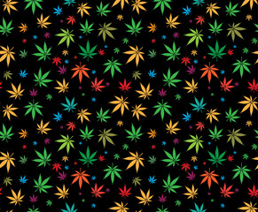 Seamless marijuana cannabis pattern vector image    illustration