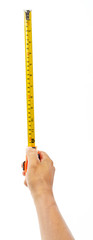 Hands with the measuring tape