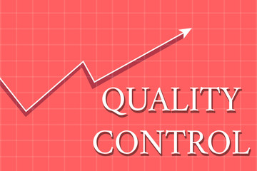Conceptual hand writing showing Quality Control. Concept meaning insure that product or service sold due to standards Crook White Progress Arrow with Shadow Quadrille Background