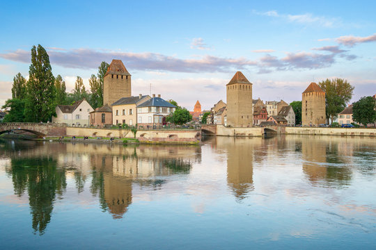 View of bridge Ponts Couverts - Strasbourg, France