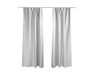 White grey curtains Isolated On White background