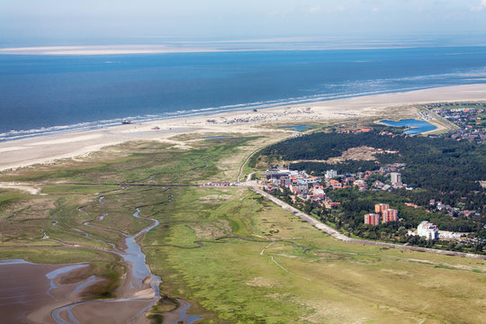 St. Peter-Ording, Luftbild vom Schleswig-Holsteinischen Nationalpark Wattenmeer
