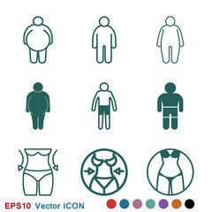 Body icon in flat minimal design. Concept illustration for web site. Sign, symbol, element.