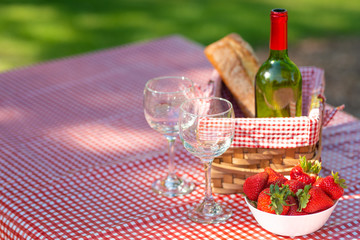 picnic on the nature. romantic dinner on the nature. rest on vacation or weekend