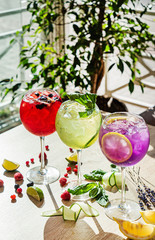summer cocktails on the table