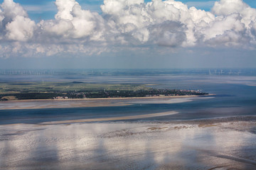 Insel Föhr, Luftbild vom Schleswig-Holsteinischen Nationalpark Wattenmeer