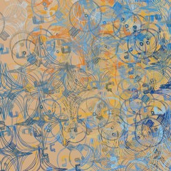 Artistic sketch backdrop material. Abstract geometric pattern. Chaos and random. Modern art drawing painting. 2d illustration. Digital texture wallpaper. 