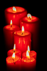 Fototapeta na wymiar Red Christmas candles