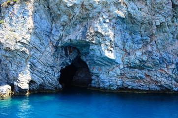 amazing clear waters of the Aegean Sea and the rocks