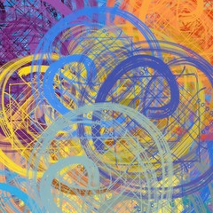 Artistic sketch backdrop material. Abstract geometric pattern. Chaos and random. Modern art drawing painting. 2d illustration. Digital texture wallpaper. 