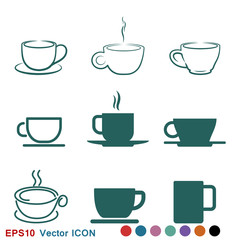 Coffee cup icon. Coffee drink vector symbol stock web illustration.