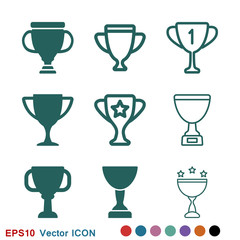 Trophy cup vector icon. Sport competition silhouette symbol.