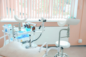 Gynecological chair in modern clinic