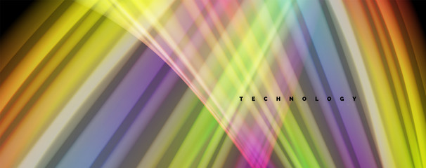 Modern rainbow liquid color flow colorful poster. Wave Liquid shape in black color background. Abstract composition