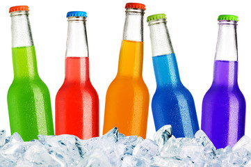 Color bottles isolated on a white