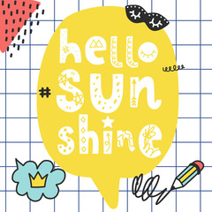 Vector summer doodle poster with phrase