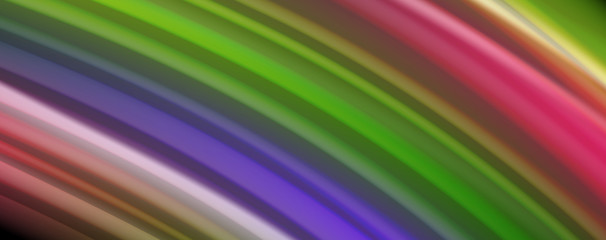 Fluid liquid color wave lines, glowing colorful light effect, abstract composition template. Geometric technology abstract pattern. Movement concept