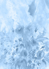 A bouquet of flowers in watercolor. Vintage postcard, banner, poster, sticker, image. Beautiful, fashionable flowers, buds. Poppy, mimosa, hydrangea, wild flowers and herbs. Summer bouquets. Abstract 