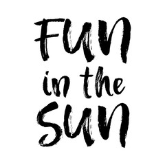 Summer brush lettering composition