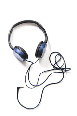 blue headphones isolated on white