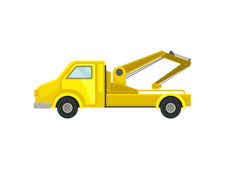 Empty tow truck. Vector illustration on white background.
