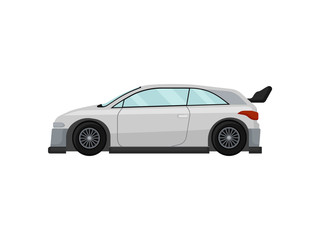 Gray car. Vector illustration on white background.