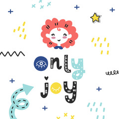 Vector summer doodle poster with phrase