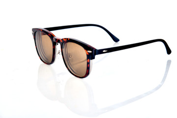 Sunglasses on the white background ,selective focus