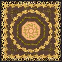 Scarf with gold elements