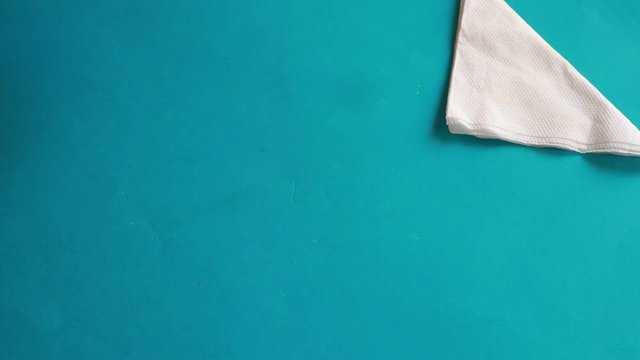 Chole Bhature or Chick pea curry and Fried Puri served in terracotta crockery over white background.