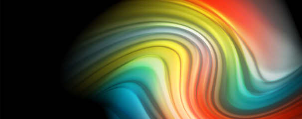 Obraz premium Flowing liquid colors - modern colorful flow poster. Wave liquid shapes. Art design for your design project