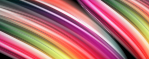 Flowing liquid colors - modern colorful flow poster. Wave liquid shapes. Art design for your design project