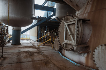 Industrial buildings in an abandoned factory