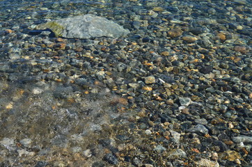 Baikal, beach, summer, nature, stones, mountains, water, forest.