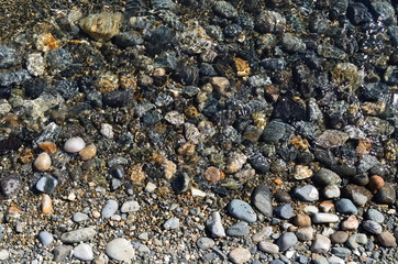 Baikal, beach, summer, nature, stones, mountains, water, forest.