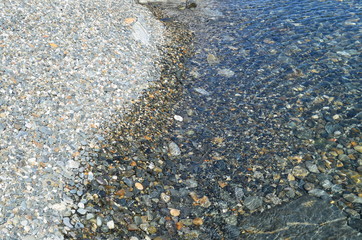 Baikal, beach, summer, nature, stones, mountains, water, forest.
