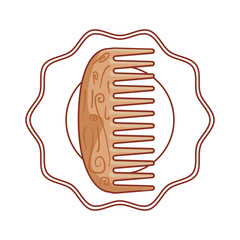 seal in hair comb wooden isolated icon