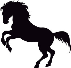 Running horse black silhouette