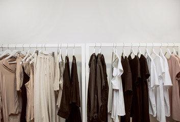 set collection clothes dresses designer stand