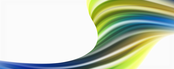 Glossy colorful liquid waves abstract background,, modern techno lines