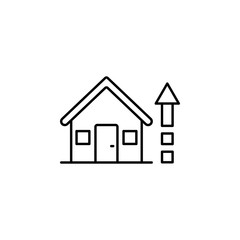 house, transfer icon. Simple thin line, outline vector of Real Estate icons for UI and UX, website or mobile application