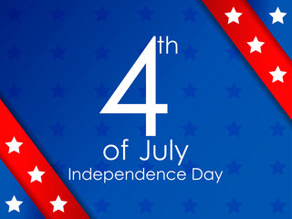 Independence Day 4th of July. Festive banner with stars and the us flag. Vector illustration