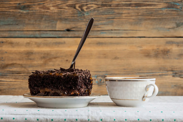 Chocolate brownies on a white plate