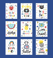 Summer vector cards collection